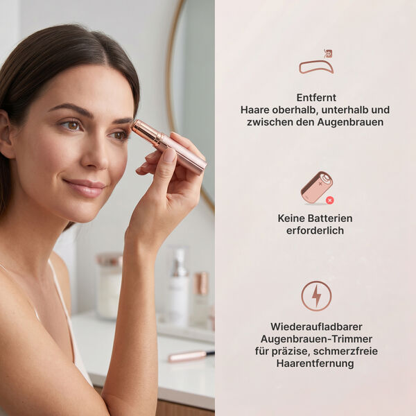 Finishing Touch Flawless Augenbrauen-Trimmer mit integriertem Licht, 18 Karat vergoldet, Ros&eacute;gold image number 3