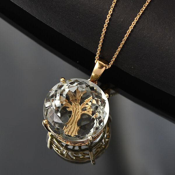 Prasiolith Anh&auml;nger mit 50cm Kette - 15,50 ct. image number 1