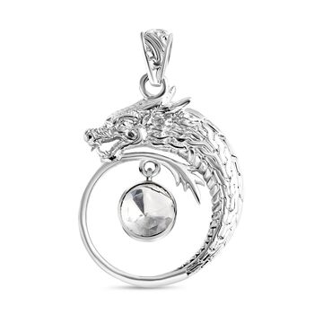Royal Bali - Moissanit Drachen Anh&auml;nger 925 Silber ca. 0.83 ct