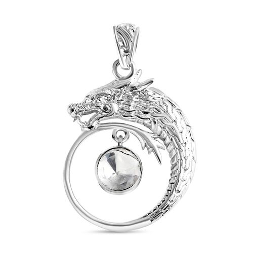 Royal Bali - Moissanit Drachen Anhänger 925 Silber ca. 0.83 ct image number 0