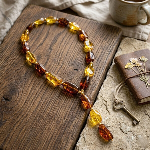 Nat&uuml;rlicher Baltischer Bernstein Halskette ca. 50 cm image number 1