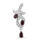 Anthill Granat und Zirkon Anhänger 925 Silber platiniert ca. 0,78 ct