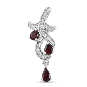 Anthill Granat und Zirkon Anh&auml;nger 925 Silber platiniert ca. 0,78 ct