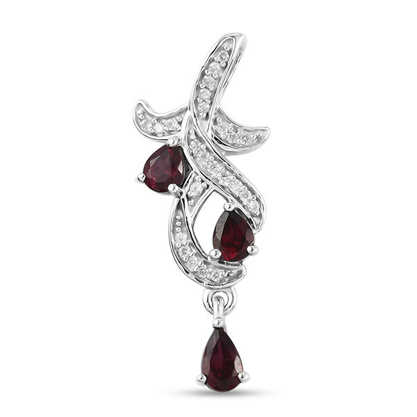 Anthill Granat und Zirkon Anh&auml;nger 925 Silber platiniert ca. 0,78 ct