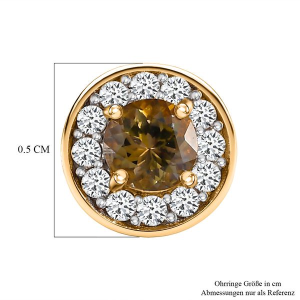 Nat&uuml;rliche, goldene Tansanit und Zirkon-Ohrringe - 1,15 ct. image number 5