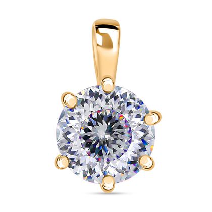 100 Facetten Moissanit Anh&auml;nger 925 Silber Gelbgold Vermeil ca. 1.01 ct