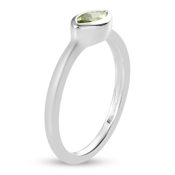 Nat&uuml;rlicher Peridot Solit&auml;r-Ring, 925 Silber  ca. 0,40 ct image number 5