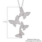 Weiße Zirkonia-Schmetterlings-Halskette 45+5 cm in Silberton - 3 ct. image number 5