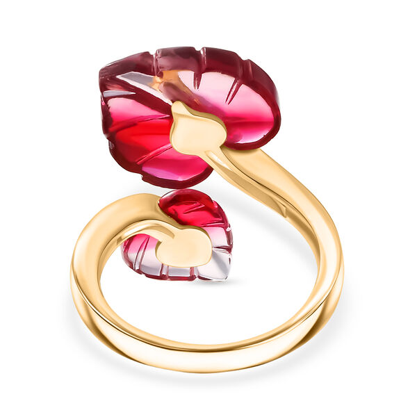 GP Italian Garden Kollektion- Rosa zweifarbiges Muranoglas aus Italien, Zirkon und blauer Saphir Ring image number 7