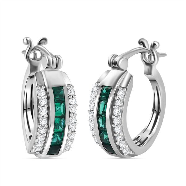 Labor Smaragd und Zirkon Ohrringe - 1,60 ct.