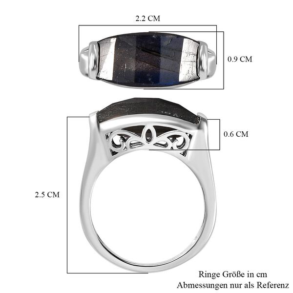 AAA Labradorit Ring 925 Silber rhodiniert (Gr&ouml;&szlig;e 17.00) ca. 9,50 ct image number 7