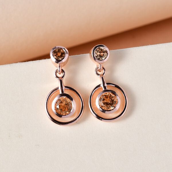 AA Ceylon kaiserliche Granat-Ohrh&auml;nger - 0,99 ct. image number 2