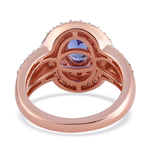 Tansanit, rosa Saphir und Zirkon Ring - 2,01 ct. image number 6