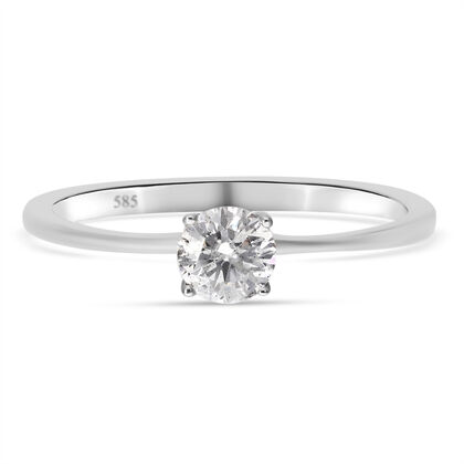 Diamant Solitär-Ring, SGL zertifiziert P1 G-H, 585 Weißgold  ca. 0,52 ct