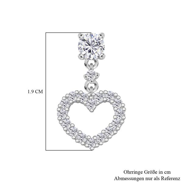 RADIANTA GRA zertifiziert Moissanit (D-VVS) Ohrringe 925 Silber rhodiniert ca. 1.00 ct image number 5