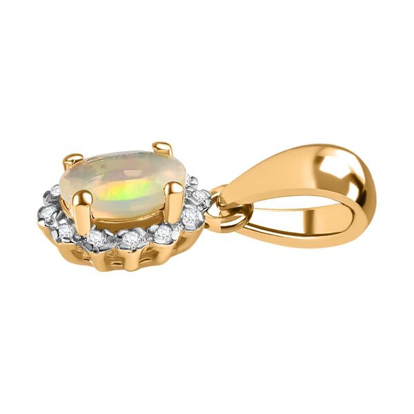 Natürlicher, äthiopischer Opal und Diamant Ring - 0,32 ct. image number 4