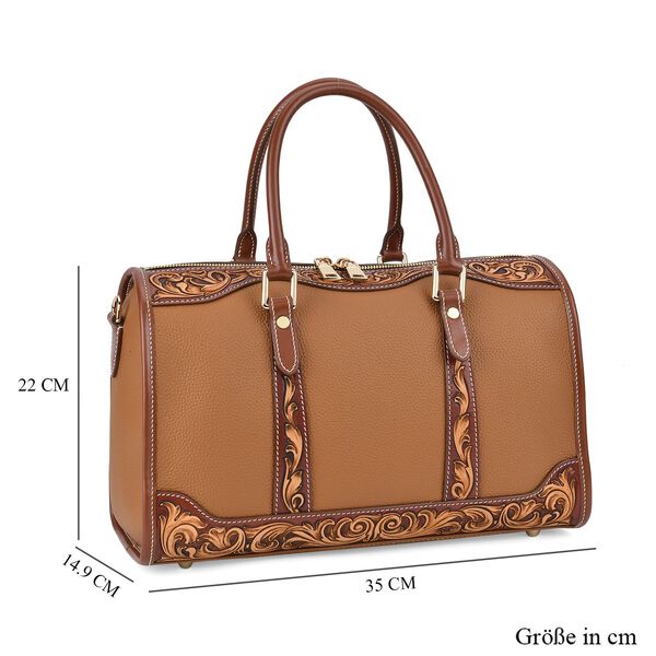 Grand Pelle  - Echtleder Umhängetasche, 34,5x15x21 cm, hellbraun image number 6