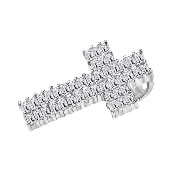 VS Diamant Kreuz Anh&auml;nger in 950 Platin - 0,46 ct. image number 4