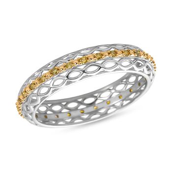 D'Joy gelber Diamant Ring, 925 Silber rhodiniert - 0,15 ct.