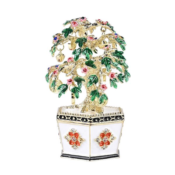 Geldbaum-Schmuckschatulle, 12x6,5 cm, Weiß-Grün image number 2