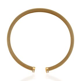 Weißer Kristall Halskette Flexibles, Reiner Edelstahl goldfarben