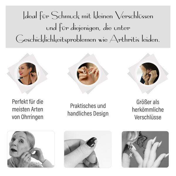 Gr&ouml;&szlig;er Ohrring-Verschluss in rhodiniertem Silber image number 7