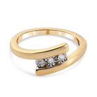 Diamant Bypass Ring 925 Silber 585 Vergoldet image number 0