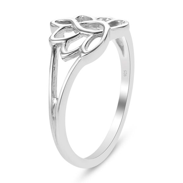 Lotosblumen Ring, 925 Silber platiniert image number 5