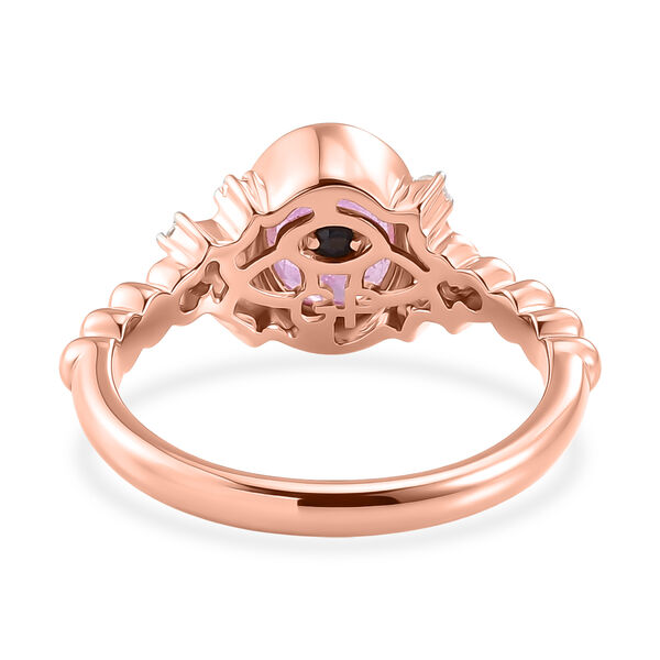 GP Amore Kollektion - Ilakaka Rosa Saphir (Fissure gef&uuml;llt), Wei&szlig;er Zirkon Ring 925 Silber 750 Ros&eacute;gold Vermeil (Gr&ouml;&szlig;e 17.00) ca. 2.50 ct image number 5