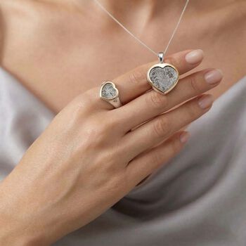 D'Joy Meteorit zweifarbiger Ring und Anh&auml;nger