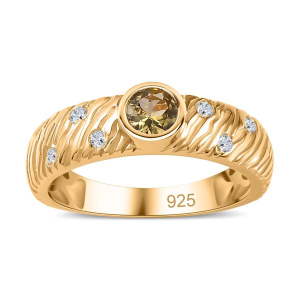 AA nat&uuml;rlicher goldener Tansanit und Zirkon-Ring - 0,52 ct. image number 4