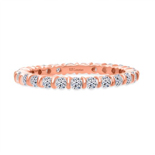 Lab Grown Diamant SI-GH Ring 925 Silber 750 Roségold Vermeil (Größe 18.00) ca. 1,00 ct image number 0