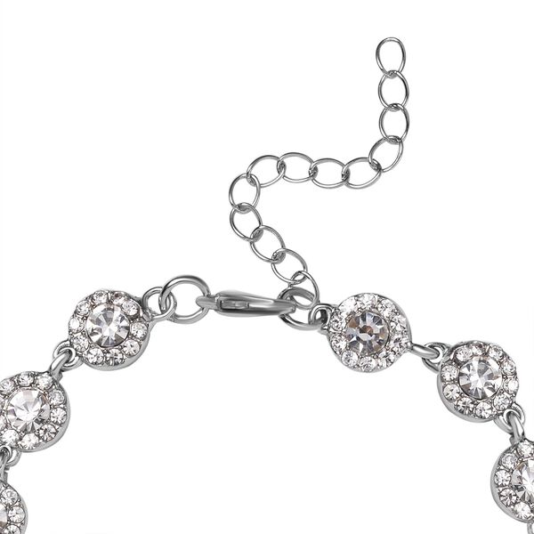 Wei&szlig;er Kristall Armband ca. 19 cm image number 4