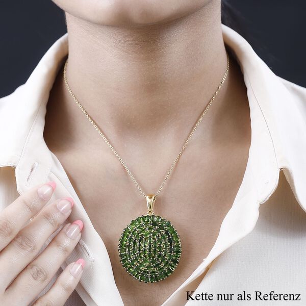 Nat&uuml;rlicher Chromdiopsid Anh&auml;nger, 925 Silber vergoldet, ca. 22.78 ct image number 3