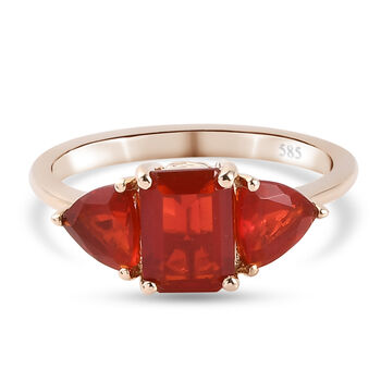 Mexikanischer Kirschfeuer-Opal-Ring, 585 Gelbgold (Gr&ouml;&szlig;e 16.00) ca. 1,25 ct