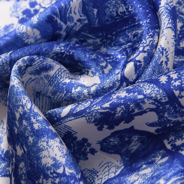 LA MAREY 100% nat&uuml;rlicher Maulbeerseiden Schal, Gr&ouml;&szlig;e: 52x52 cm, Safari Muster image number 4