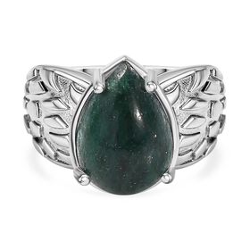 Grüner Aventurin Ring, Silberton, (Größe 20.00) ca. 6.02 ct