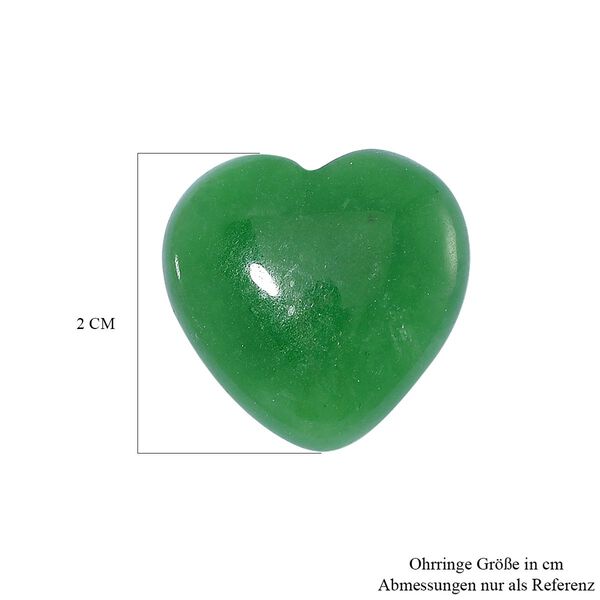 Grüne Jade Herz Ohrringe - 35 ct. image number 6