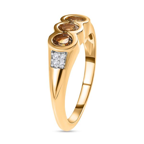 AA natürlicher, goldener Tansanit und Zirkon Ring - 0,50 ct. image number 5