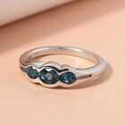 London Blau Topas Ring 925 Silber platiniert  ca. 0,88 ct image number 1