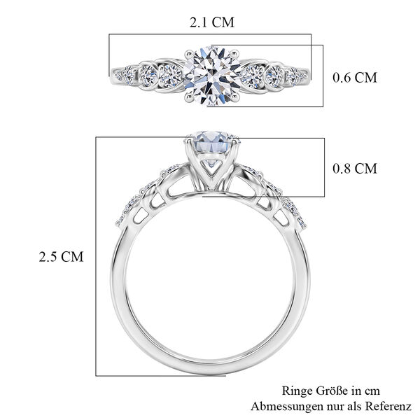 LUXURIANT DIAMOND - Lab Grown Diamant VS-EF SGL zertifiziert Ring 925 Silber Rhodiniert (Gr&ouml;&szlig;e 17.00) ca. 1.00 ct image number 6