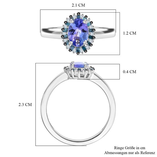 D'Joy Tansanit, Weißer Zirkon Ring 925 Silber rhodiniert (Größe 18.00) ca. 0,88 ct image number 6