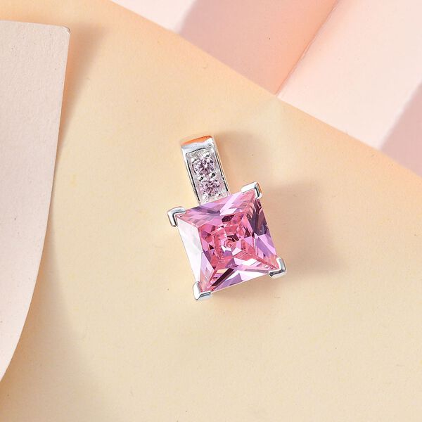 LUSTRO STELLA - Rosa Zirkonia Anhänger 925 Silber image number 2