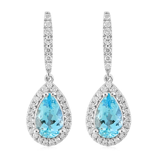 Santa Maria Aquamarin und Diamant Ohrhänger in 585 Weißgold - 2,05 ct. image number 0