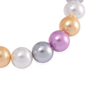 Lila, goldenes, silbernes und wei&szlig;es Muschelkernperlen-Armband