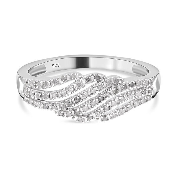 Weißer Diamant Ring, 925 Silber platiniert (Größe 16.00) ca. 0.33 ct image number 0
