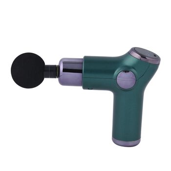 Mini-Muskel-Massage-Pistole mit 4 Massagek&ouml;pfen, 32 St&auml;rken, perfekt zum Mitnehmen, gr&uuml;n