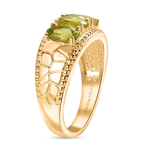 Peridot Ring 316L Edelstahl vergoldet (Gr&ouml;&szlig;e 18.00) ca. 1.52 ct image number 5