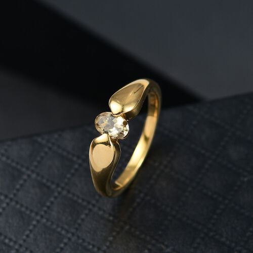 AA Natürlicher goldener Tansanit Ring 925 Silber 750 Gelb Vergoldet (Größe 18.00) ca. 0,42 ct image number 1