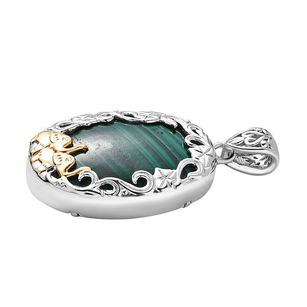 AAA Malachit Anhänger - 50,67 ct. image number 4